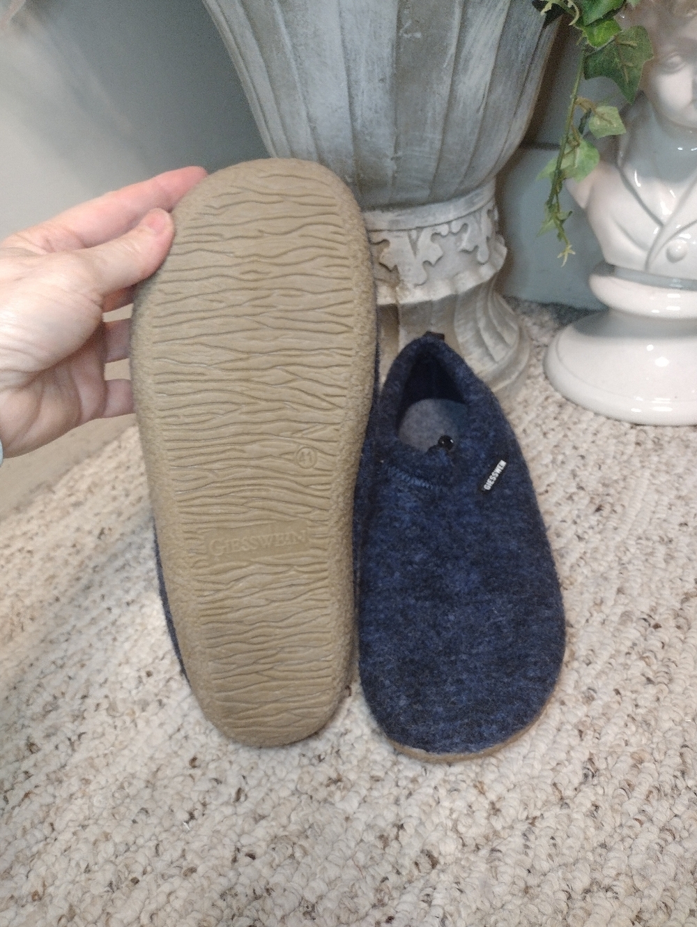 Giesswein Vent Women's Dark Blue Wool Slip-On Slippers - Picture 4 of 6